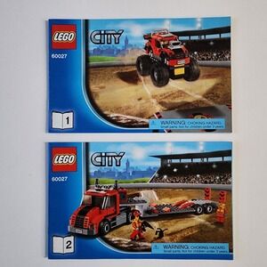 LEGO CITY 60027 Instruction Manuals 1, 2 Only Booklets Monster Truck Transporter